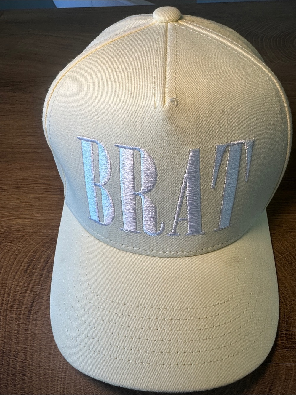 BRAT Embroidered Baseball Cap - Light Yellow